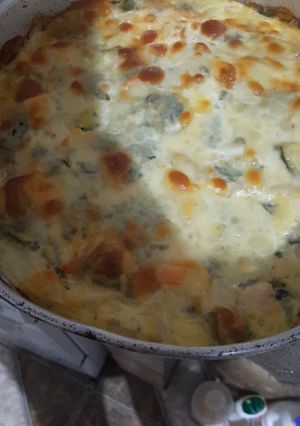 Una foto de Tortilla de papa, acelga y zapallito al horno