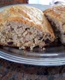 Budín de manzana y pasas (sin harina de trigo y sin azúcar)
