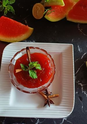 A picture of Watermelon rind jam (Tarmujer khoshar Jam).