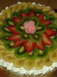 صورة لوصفة كيكة الجنواز بالفواكه 💮