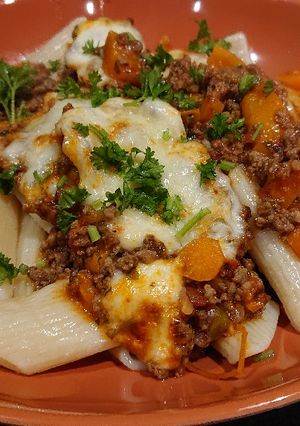 A picture of Mince Beef and Mozzarella One-Pot.