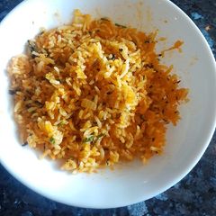 A picture of Fried rice for breakfast, indian.