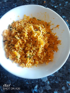 A picture of Fried rice for breakfast, indian.