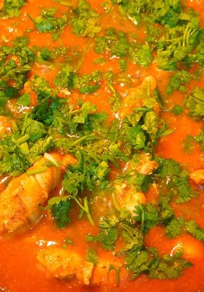 A picture of Mexican style chicken stew.