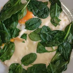 A picture of Cheesy Spinach Eggs.