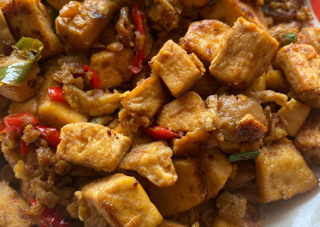 Tahu Telur Saus Tiram