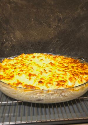 صورة لوصفة معكرونة بالبشاميل 🍝🧀🍗