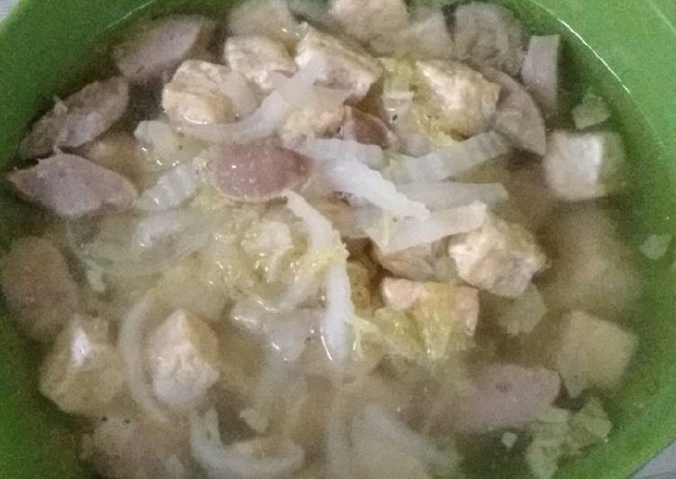 Sayur sawi bakso tahu