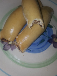 A picture of Nutella stuff bread.