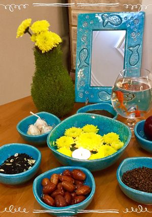 عکسی از دستور سبزه عید روی کوزه