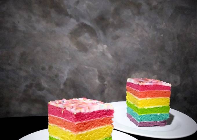 Rainbow Cake Kukus foto resep utama