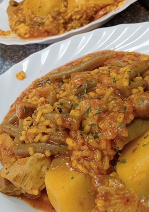 Una foto de 🌾Caldero de arroz montañés🥘