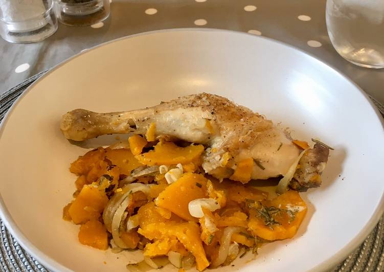 Step-by-Step Guide to Prepare Any-night-of-the-week One Pot Herby Chicken &amp; Butternut Squash Casserole 🧡