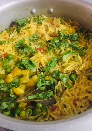 A picture of Veggie pulav...!!! Easy recipe 👍😍.