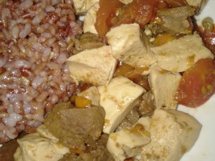 Langkah Mudah untuk Menyiapkan Resep Beef tofu teriaki diet tanpa minyak gula tepung dan santan yang Bisa Manjain Lidah