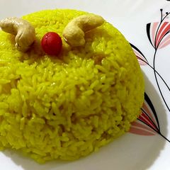 A picture of Pulao/ Basanti Pulao/ Sweet Yellow Rice.