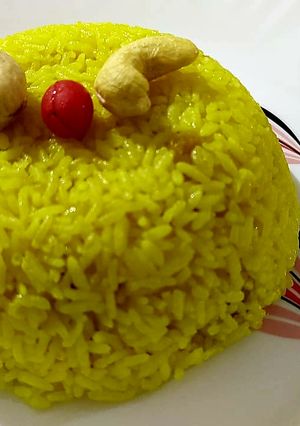 A picture of Pulao/ Basanti Pulao/ Sweet Yellow Rice.