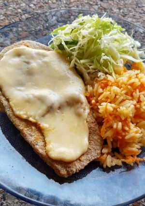 Una foto de Milanesas de berenjena casera