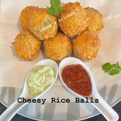 Cheesy Rice Balls Using Leftover Rice: A picture of Cheesy Rice Balls Using Leftover Rice:.