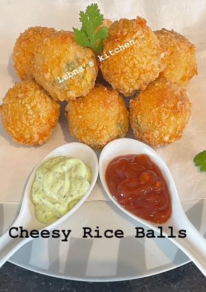 A picture of Cheesy Rice Balls Using Leftover Rice:.