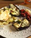 Coliflor tostau, en alm. de miércoles BBM, con panes dueblados y alioli...Todo para campeonarrr
