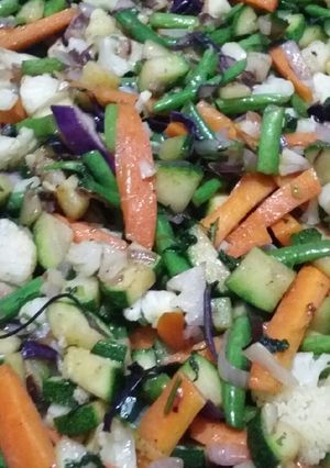 A picture of Stir fried vegetables.