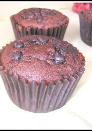 A picture of Double choolate chips muffins.