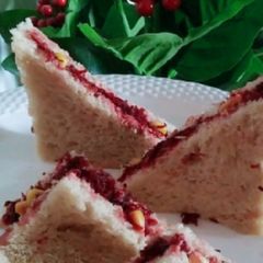 Beetroot Corn Sandwich A picture of Beetroot Corn Sandwich.