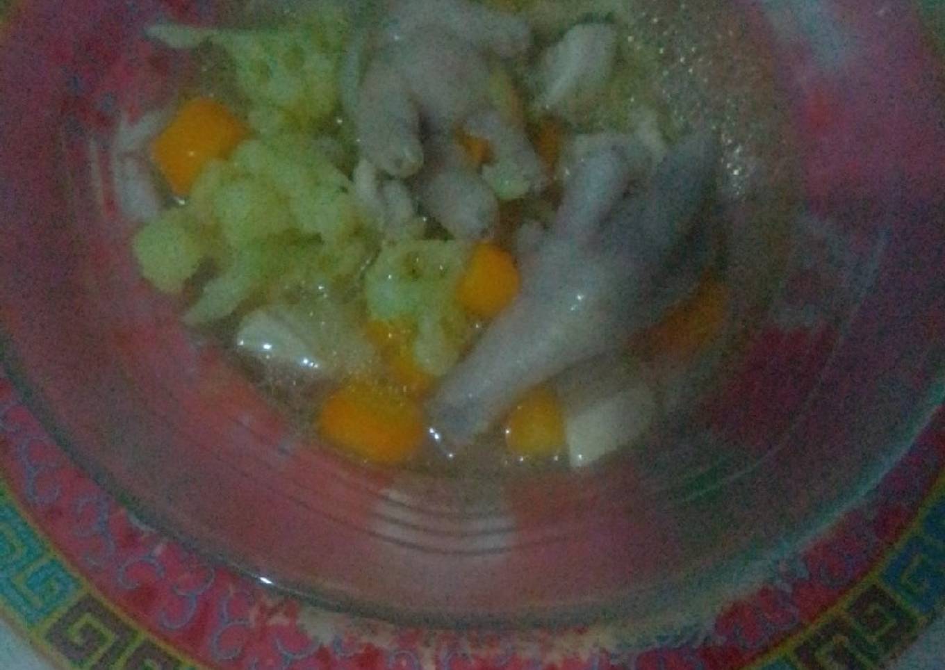 Sup ayam ceker simple buat bocilku nihhh... Iris iris jadi dehhh