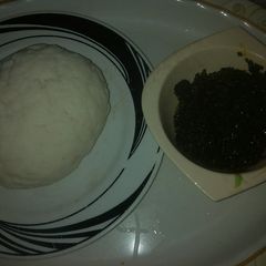 A picture of Semo and ugu leaf.