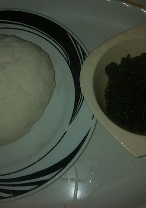A picture of Semo and ugu leaf.