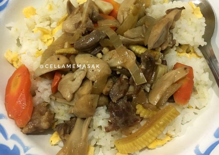 Nasi Siram Sapi Jamur