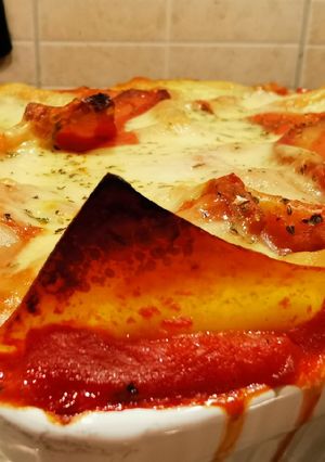 Paradicsomos gombás szaftos lasagne recept fotója