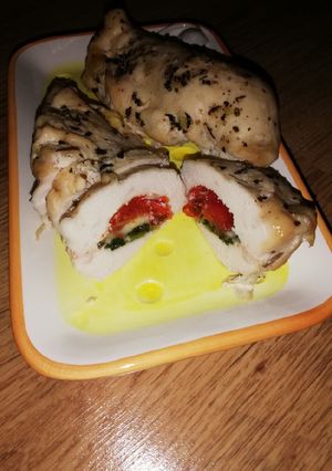 Csirkemell "színesen" töltve recept fotója