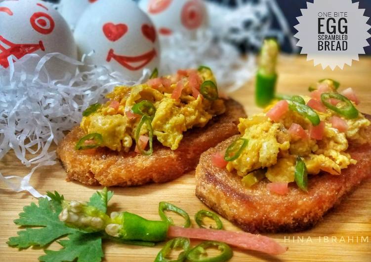 Recipe of Perfect One Bite Egg Scrambled Bread