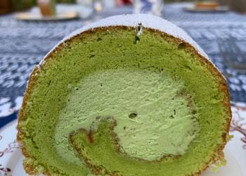 How To Making Recipe Pandan Roll Cake Home Style