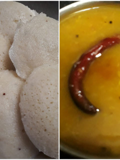 A picture of Southindian Idli &sambhar.