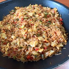 Schezwan Egg Fried Rice A picture of Schezwan Egg Fried Rice.