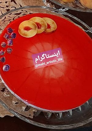 عکسی از دستور چیز کیک زبرایی توت فرنگی
