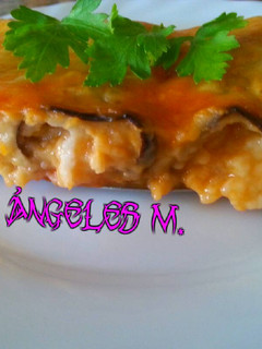 Una foto de Canelones de berenjena y bacalao