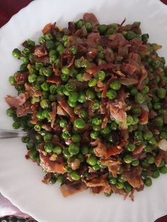 Una foto de Guisantes con Jamón y Bacon