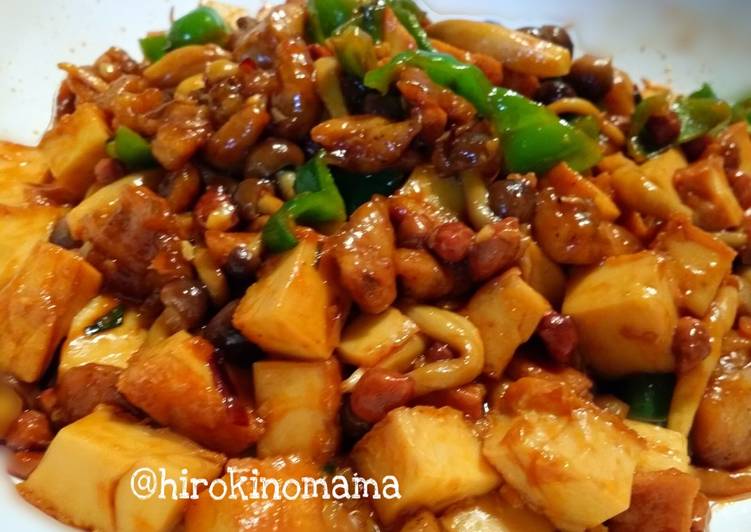 Bagaimana Membuat Ayam kungpao ft tahu&amp; jamur shimeji, Lezat