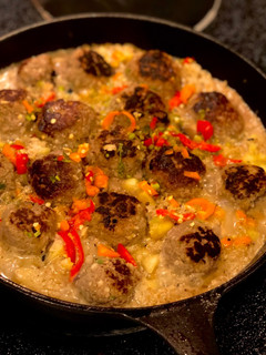 Una foto de Risotto fit con albóndigas 😋