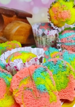 Foto resep Bolu Kukus Warna-Warni