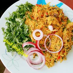 A picture of Abacha/Afrian salad.