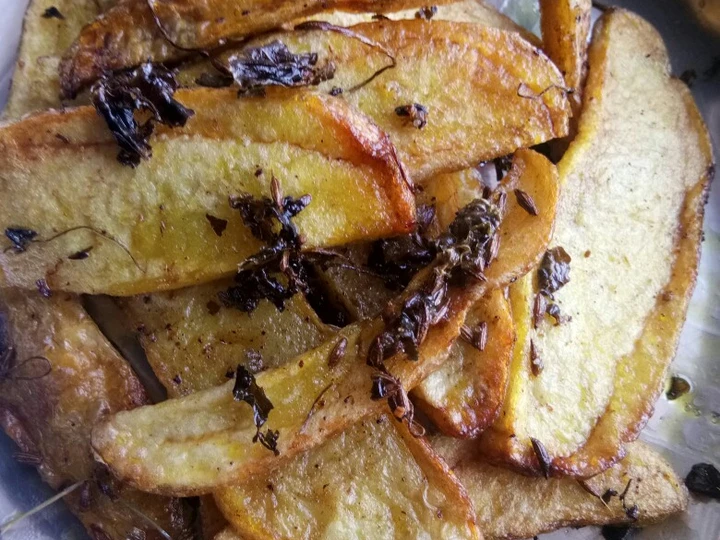 Recipe Kasuri Methi Fried Potato Wedges which Delicious