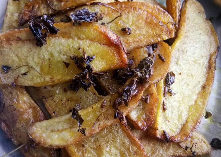 Recipe of Quick Kasuri Methi Fried Potato Wedges