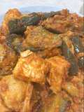 Sambal Terung dengan Tahu Goreng dan Bunga Sedap Malam Vegan Vegetarian