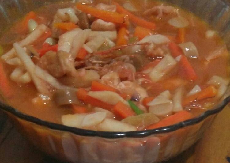 Langkah Mudah untuk Menyiapkan Sup Merah Saus Tomat Homemade 👉 17 Anti Gagal