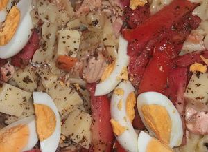 Una foto de Pasta tibia con salmón